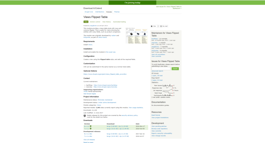 Views Flipped Table Module