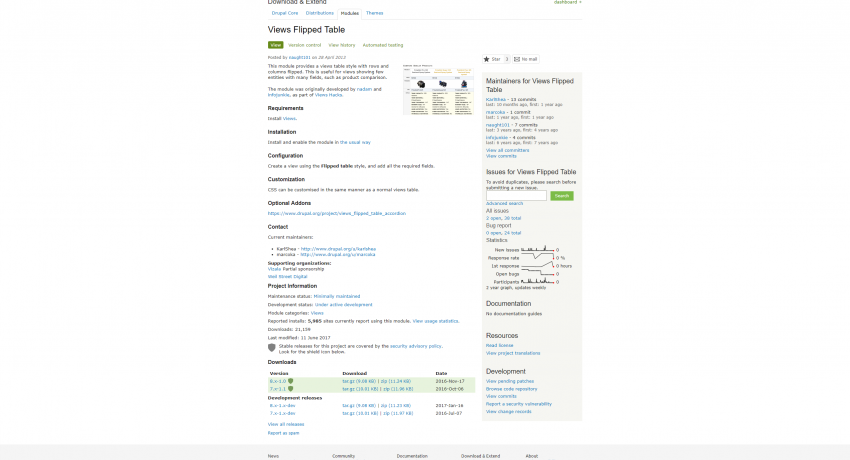 Views Flipped Table Module