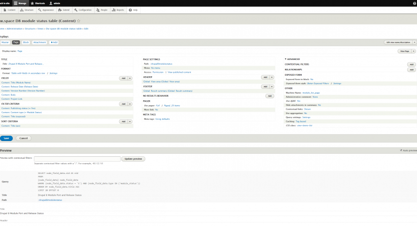 view config with subsidiary view as header