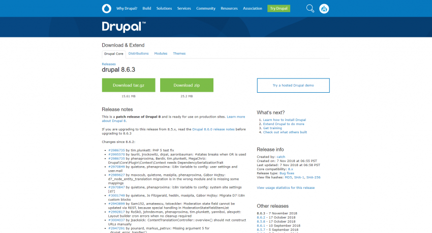 Drupal 8.6.3 Release Notes