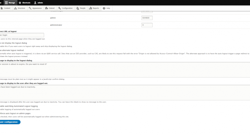 Drupal Automated Logout Configuration Page (bottom)