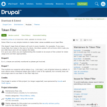 Drupal Token Filter Module